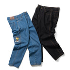 ROUGH VINYL DENIM PANTS