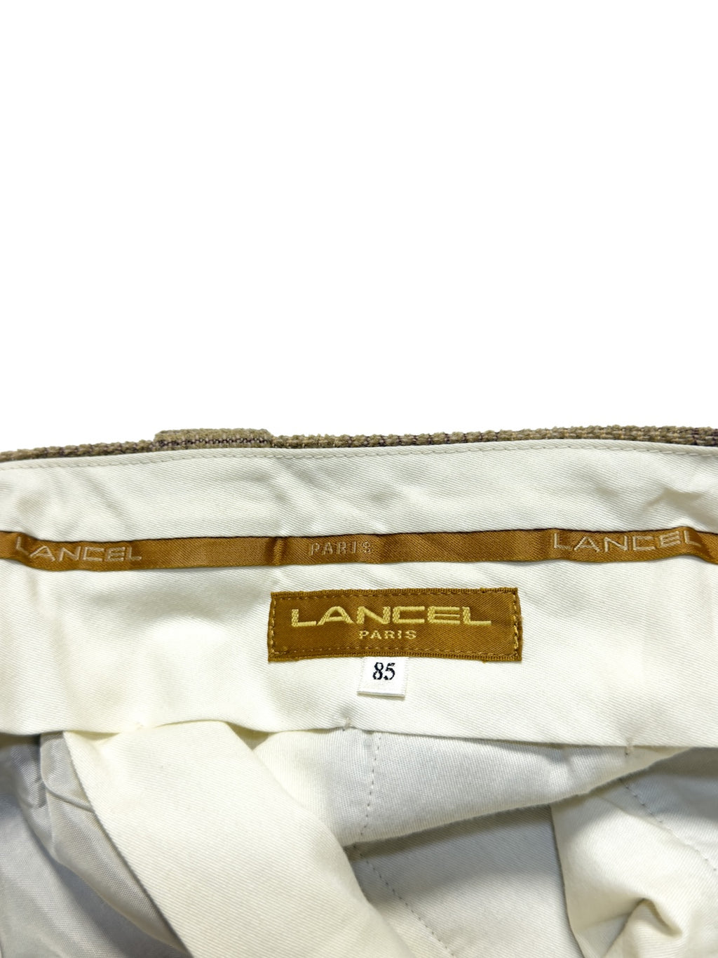 2000s LANCEL PARIS CHECK WOOL TROUSERS PANTS