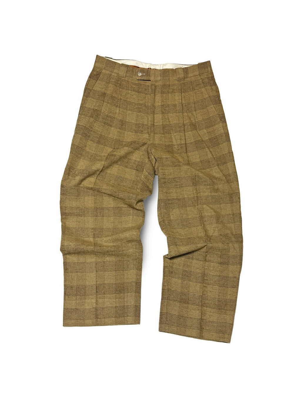 2000s LANCEL PARIS CHECK WOOL TROUSERS PANTS